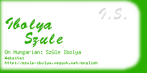 ibolya szule business card